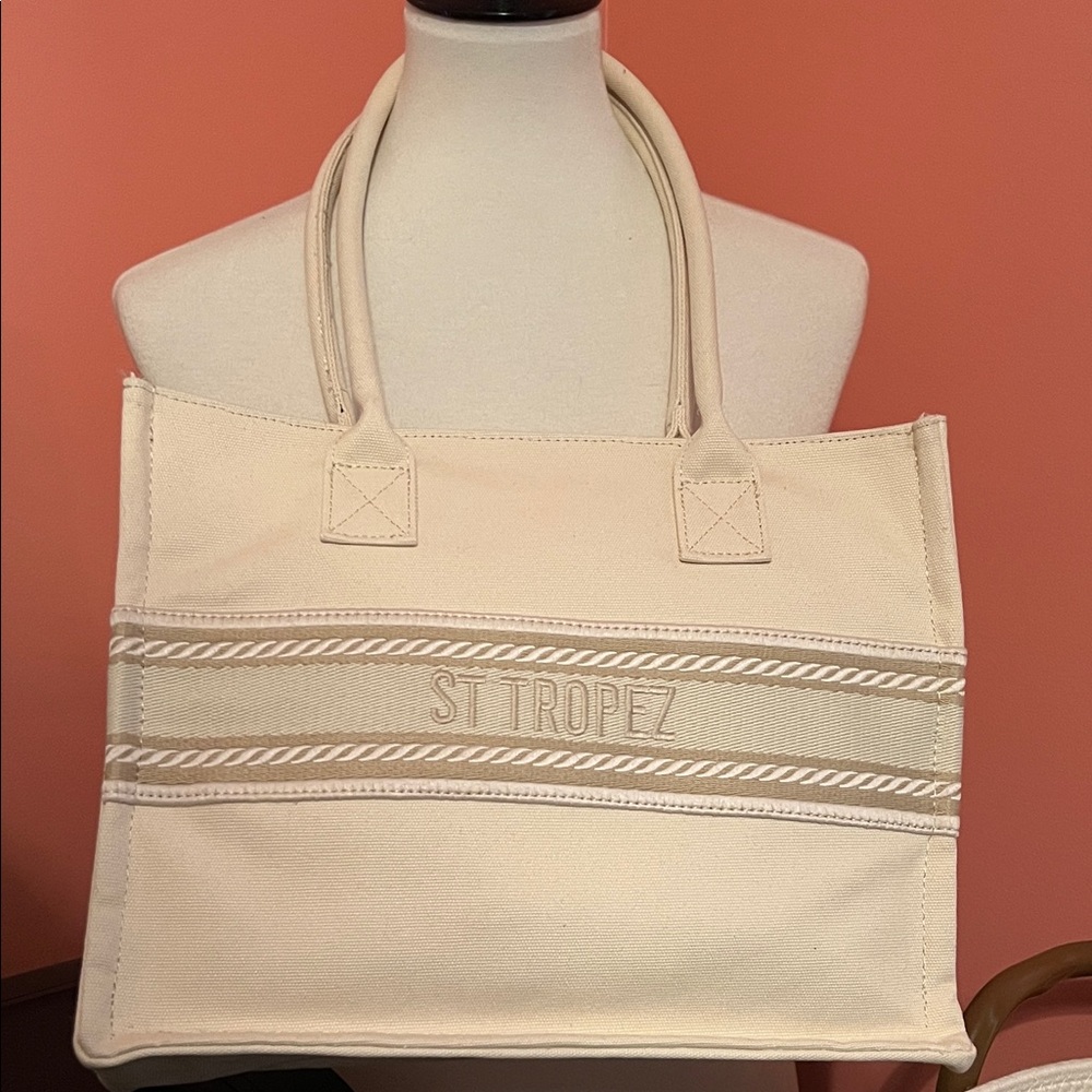 A New Day from Target St. Tropez Beige Canvas Tote